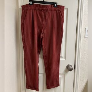 Favlux red pinstripe trousers joggers slacks dress pants corpcore busine…